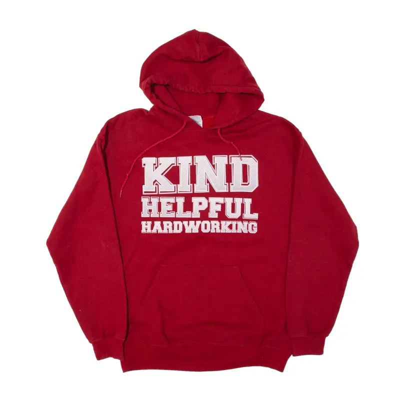 GILDAN Heavy Blend Kind Helpful Hard Working PHMS Hoodie Red Pullover Mens M