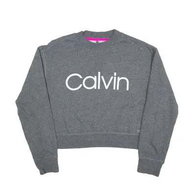 CALVIN KLEIN Crop Sweatshirt Grey Womens L