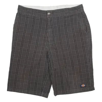 DICKIES Mens Workwear Shorts Brown Check L W36