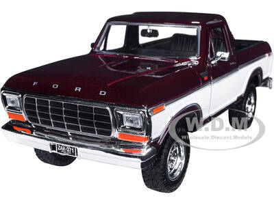 1978 Ford Bronco Ranger XLT (Open Top) with Spare Tire Burgundy Metallic and White \