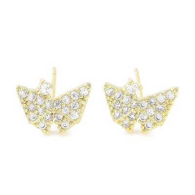 Brass Micro Pave Clear Cubic Zirconia Studs Earring for Women
