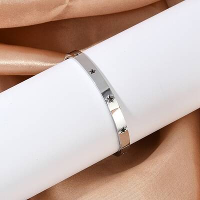 Hollow Star 304 Stainless Steel Hinged Bangles