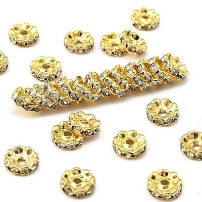 Brass Grade A Crystal Rhinestone Spacer Beads