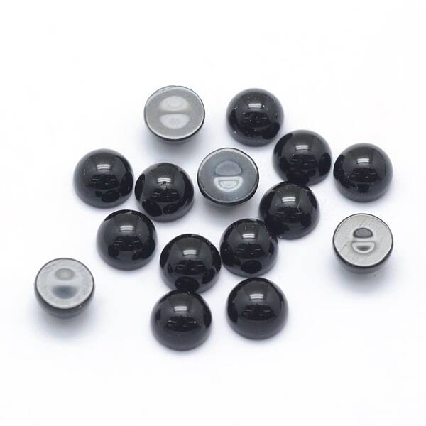 Natural Dyed & Heated Black Agate Cabochons