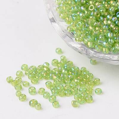 Round Transparent Colors Rainbow Glass Seed Beads