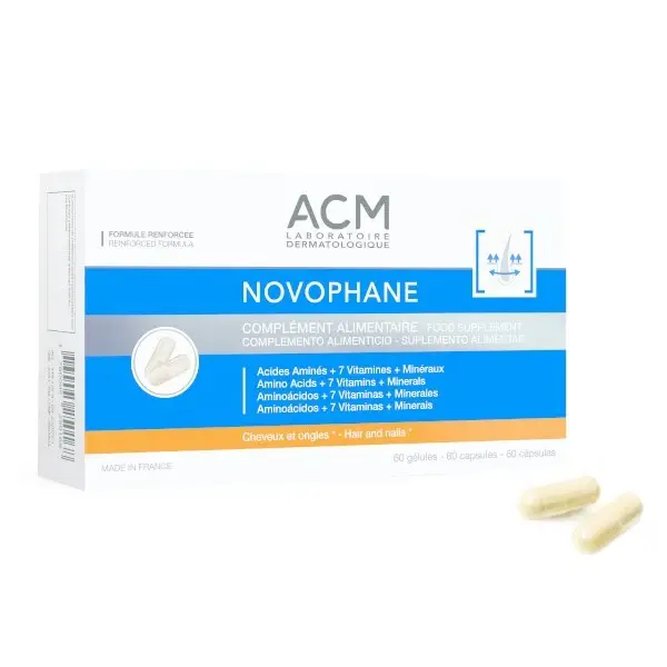 Acm Novophane to support the quality of hair and nails 60 capsules