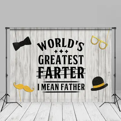 Wooden Board Wall World Greatest Fathers Day Backdrop - Aperturee
