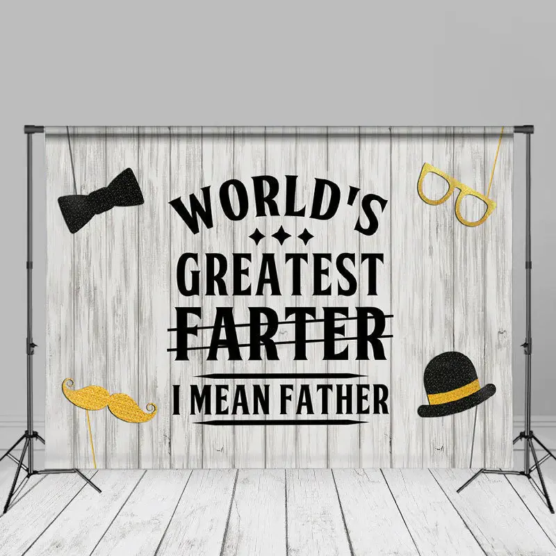 Wooden Board Wall World Greatest Fathers Day Backdrop - Aperturee