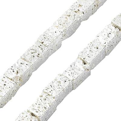 Electroplated Natural Lava Rock Beads Strands