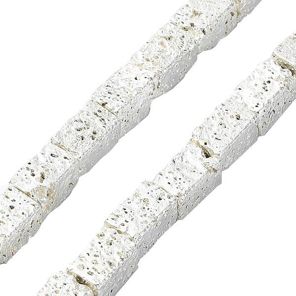 Electroplated Natural Lava Rock Beads Strands