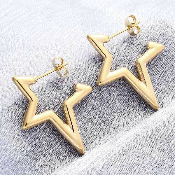 304 Stainless Steel Star Stud Earrings