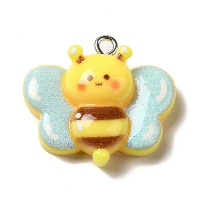 Bee Theme Opaque Resin Pendants