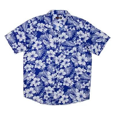 Mens Shirt Blue Floral L