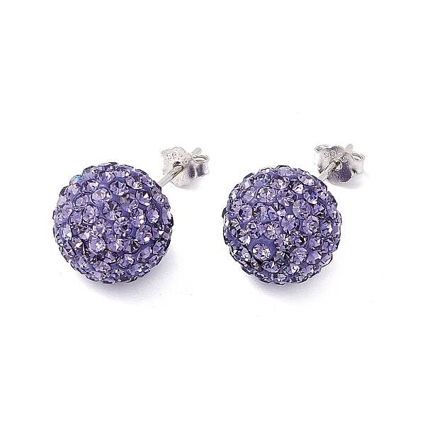 925 Sterling Silver Austrian Crystal Rhinestone Ear Stud
