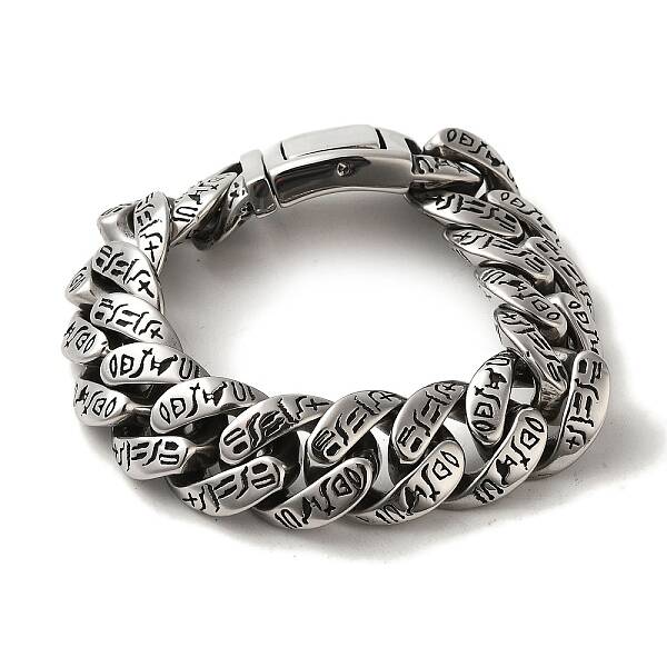 304 Stainless Steel Cuban Link Chain Bracelets for Women Men