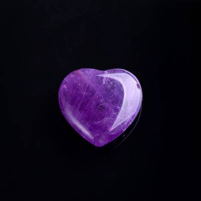 Natural Amethyst Love Heart Stone