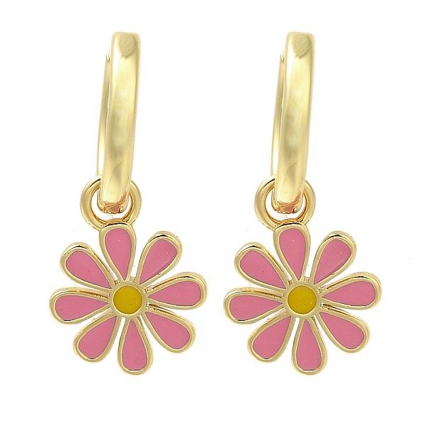 Rack Plating Flower Brass Hoop Earrings