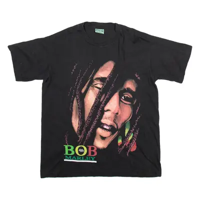 RED Bob Marley Mens Band T-Shirt Black L