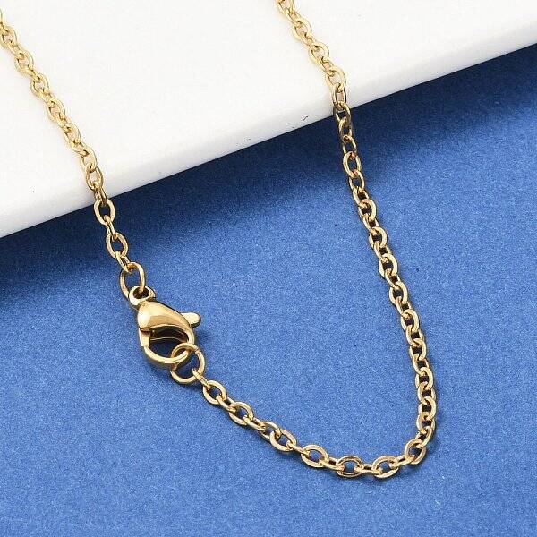 Ion Plating(IP) 304 Stainless Steel Cable Chain Necklaces