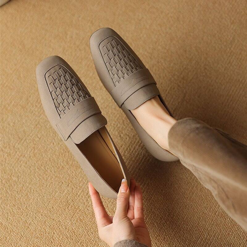 CHIKO Lola Square Toe Block Heels Loafers Shoes