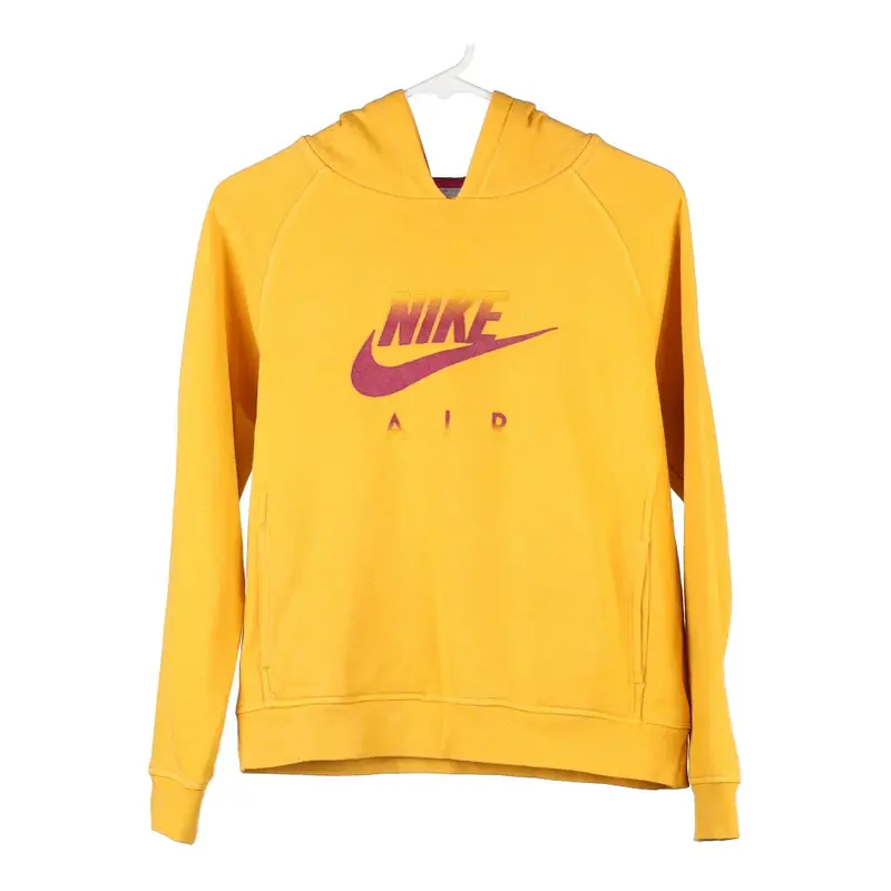 Age 10-12 Nike Spellout Hoodie - Medium Yellow Cotton