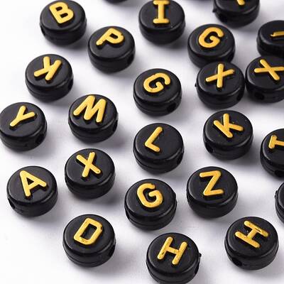 Opaque Black Acrylic Beads