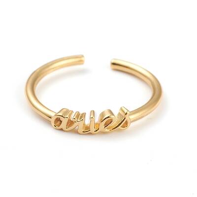 Constellation/Zodiac Sign Brass Cuff Rings