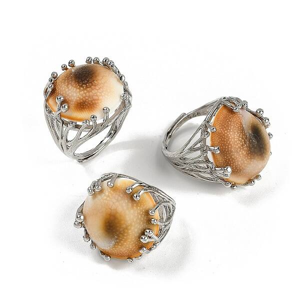 Half Round Natural Shell Finger Rings