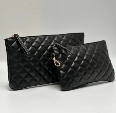 Leather Pouch Set - Clip-on Pouch Gift set (Quilted)