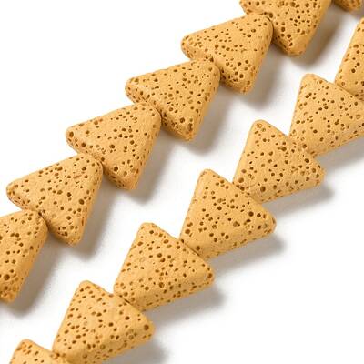 Triangle Dyed Natural Lava Rock Beads Strands