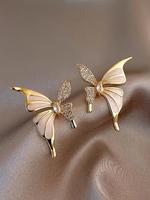 Fashion Butterfly Design Rhinestone Decorated Earrings, Elegant Jewelry for Party, Daily Clothing Decor, Trendy All-match & E...