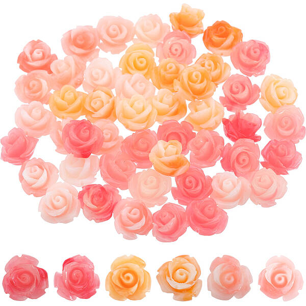 60Pcs 3 Colors Synthetic Coral Beads