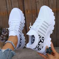 Women's Casual Sneakers Fashion Leopard Print Lace Up Low Top Comfortable Sports Running Shoes, Female All-match Round Toe Sh...