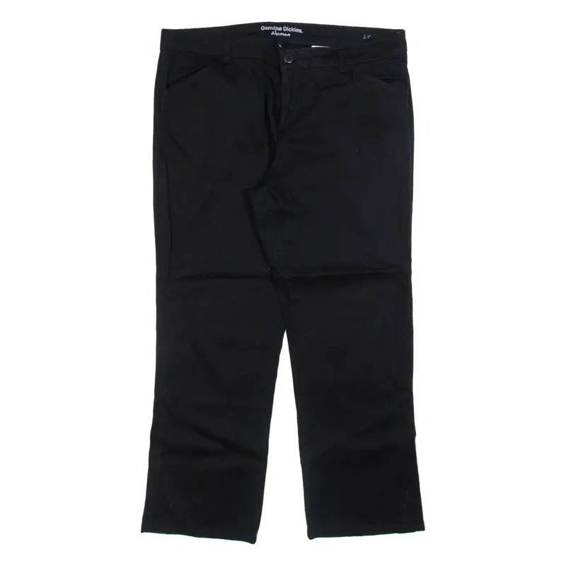 DICKIES Womens Trousers Black Regular Straight W34 L27