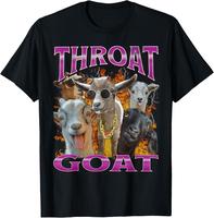 100% Cotton Unisex-Adults Throat Goat Funny Offensive Adult Humor Bootleg Y2K Graphic T-Shirt - Black, Small - Short Sleeve -...