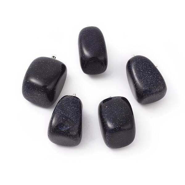Synthetic Blue Goldstone Pendants
