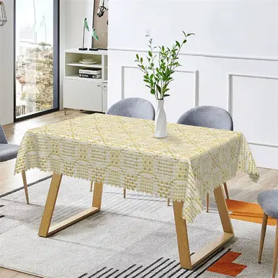 Modern Yellow Knitting Pattern Dining Tablecloth - Aperturee
