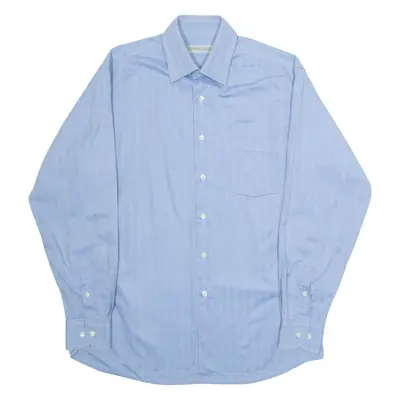 PIERRE CARDIN Mens Plain Shirt Blue Long Sleeve L