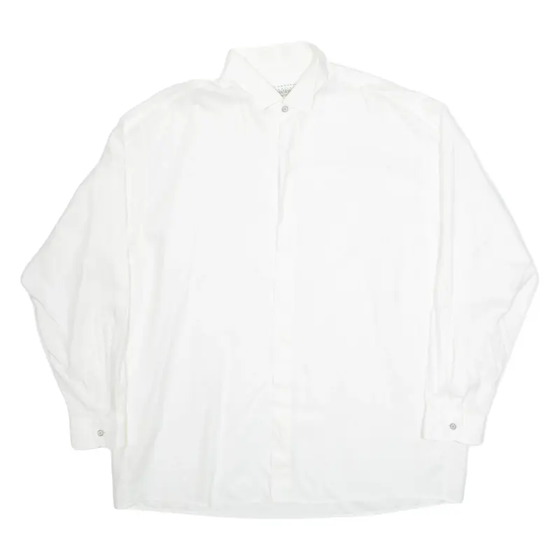 CASAMODA Mens Formal Shirt White Long Sleeve 2XL