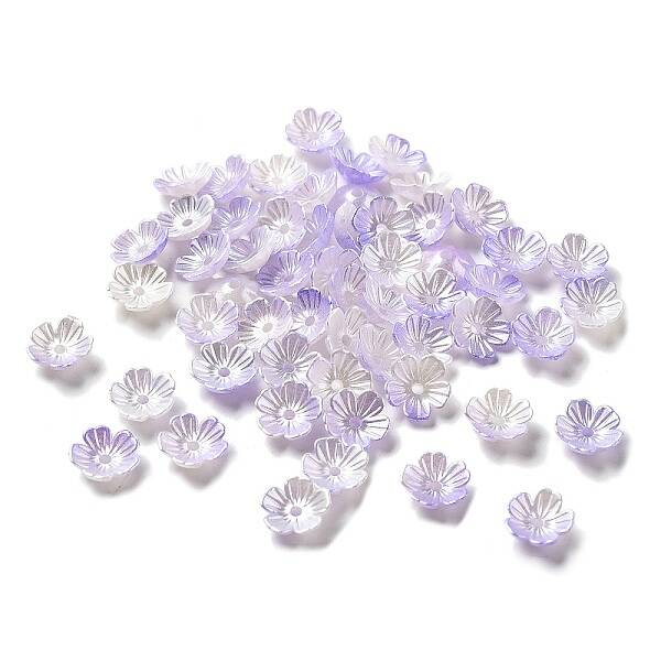 Gradient Color Acrylic Bead Caps