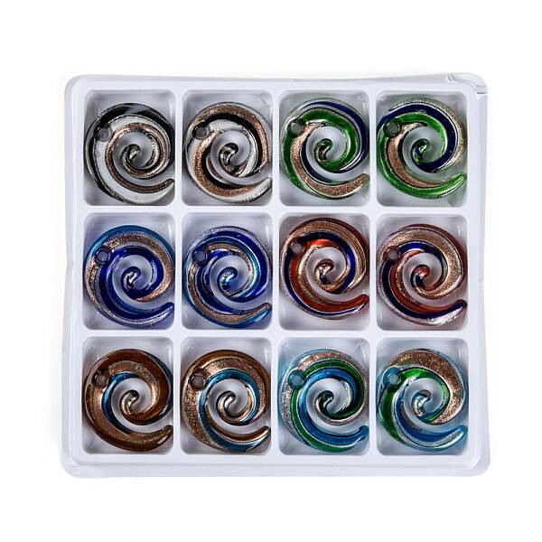 Handmade Silver Foil Lampwork Pendants