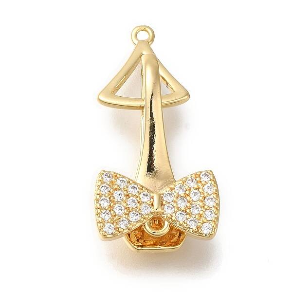 Brass Micro Pave Clear Cubic Zirconia Fold Over Clasps
