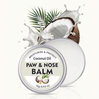 Coconut Oil Pet Paw & Nose Balm, 1 Count Natural Formula Moisturizing Pet Paw & Nose Care Balm, Pet Grooming Supplies, Pet Pr...
