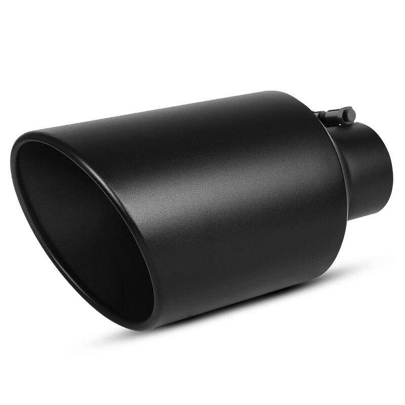 YITAMOTOR® 4'' inlet 8'' Outlet 15 inch Long Bolt On Diesel Exhaust Tip Black Stainless Steel