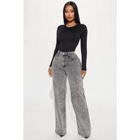 Make It Worthwhile Wide Leg Jeans - Grey