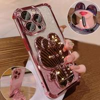 Phone Case with Hidden Makeup Mirror, Anti-fall Phone Protective Case, Shockproof Phone Cover Compatible with iPhone 15 Pro...