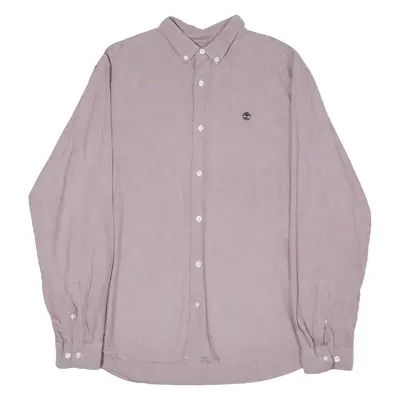 TIMBERLAND Slim Fit Mens Plain Shirt Purple Long Sleeve 2XL
