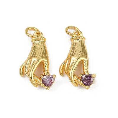 Brass Micro Pave Cubic Zirconia Pendants