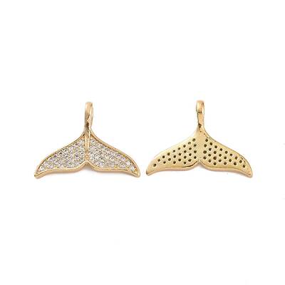 Brass Micro Pave Clear Cubic Zirconia Pendants