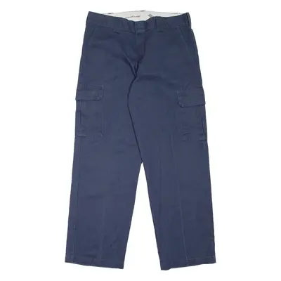 DICKIES Cargo Style Workwear Mens Trousers Blue Relaxed Straight W36 L32